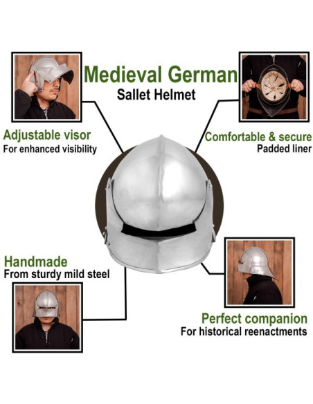 Elmo medievale German Sallet, con...
