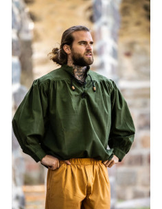 Camicia medievale verde con cravatte