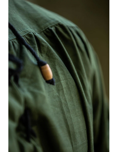 Camicia medievale verde con cravatte