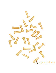 Set di 25 rivetti in ottone testa a fungo, 1,3 cm.