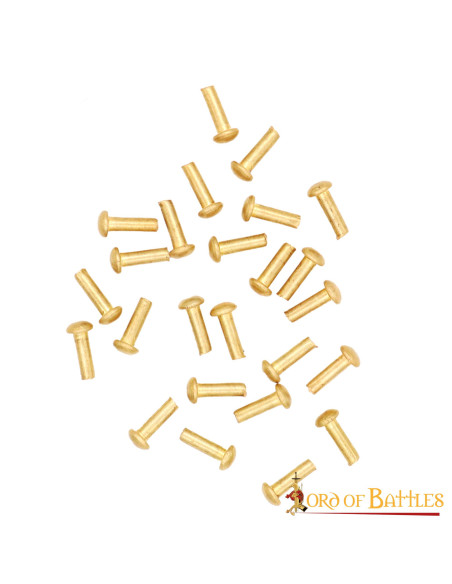 Set di 25 rivetti in ottone testa a...