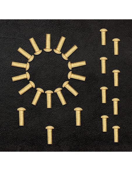 Set di 25 rivetti in ottone testa a...