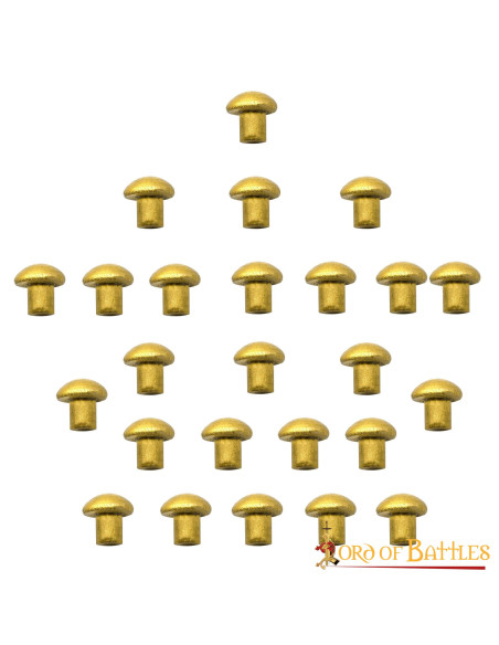 Set di 25 rivetti in ottone con testa...