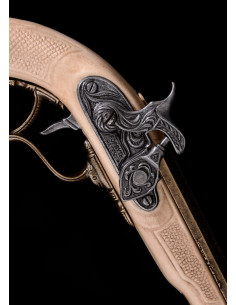 Pistola da duello decorativa a pietra focaia (XVIII secolo) 2