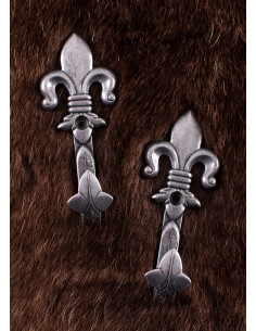 Set di 2 supporti medievali in argento per fucili (10x4 cm.) 2