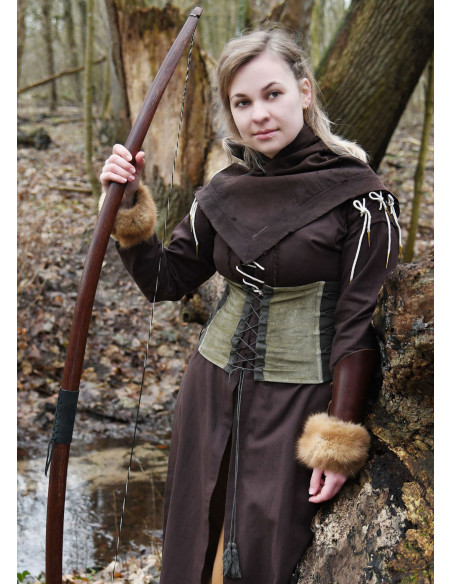 Corpetto medievale in velluto Anik verde