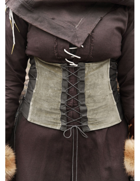 Corpetto medievale in velluto Anik verde