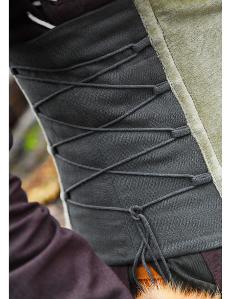 Corpetto medievale in velluto Anik verde