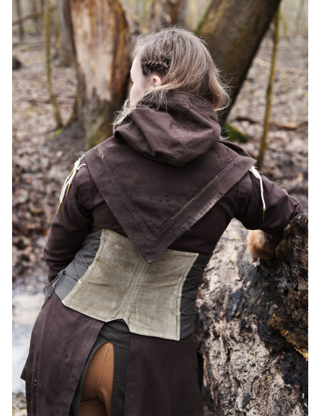 Corpetto medievale in velluto Anik verde