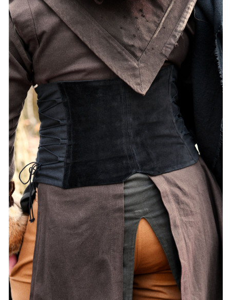 Corpetto medievale in velluto Anik nero