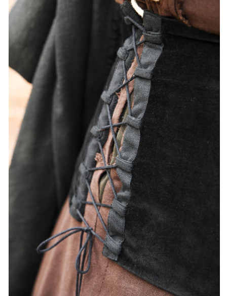 Corpetto medievale in velluto Anik nero