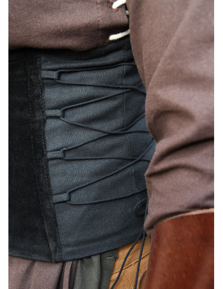 Corpetto medievale in velluto Anik nero