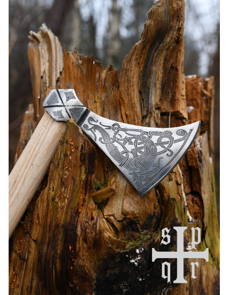 Ascia vichinga Mammen con incisioni,...