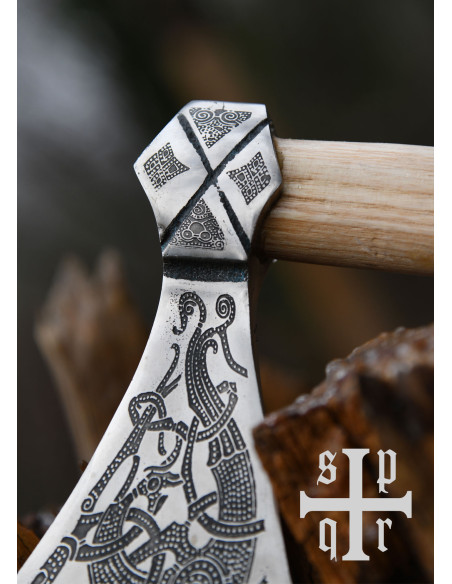 Ascia vichinga Mammen con incisioni,...