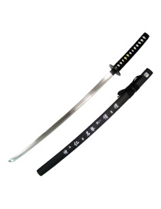 Fodero ornamentale katana nero con testo inciso (93 cm.)