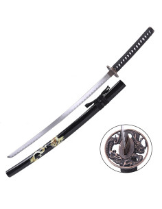 Katana ornamentale drago con fodero nero (96,5 cm.)