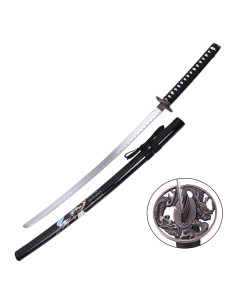 Katana ornamentale samurai con fodero nero (105 cm.)