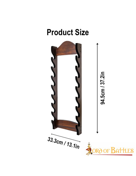 Supporto da parete per 8 spade e asce...