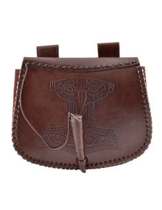 Borsa vichinga Martello di Thor in pelle marrone, da... 2