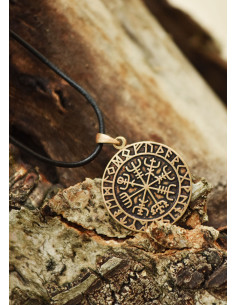 Ciondolo Vegvísir vichingo in bronzo 2