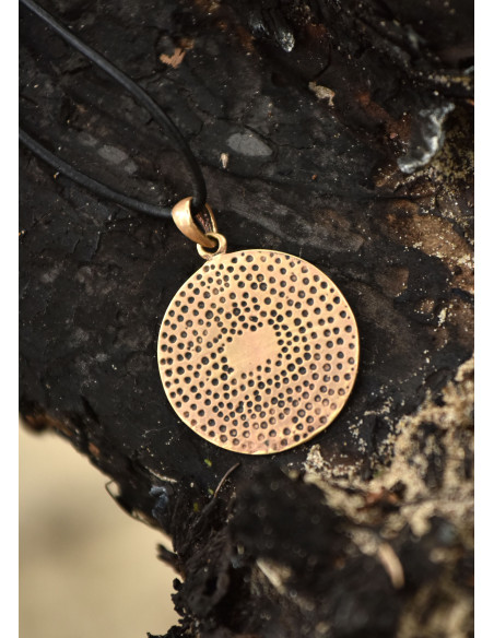 Ciondolo Vegvísir vichingo in bronzo