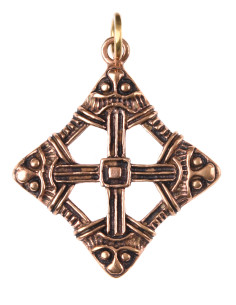 Ciondolo croce vichinga in bronzo