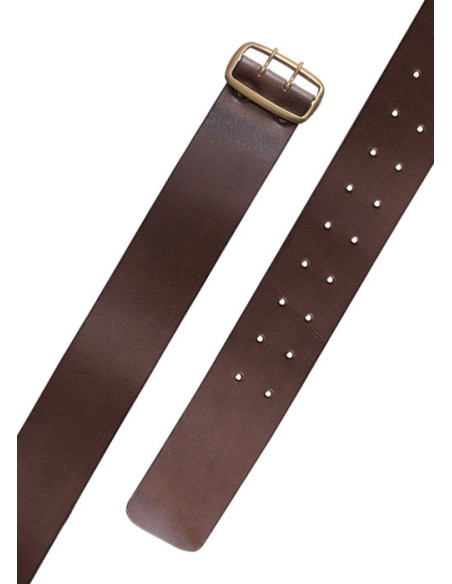 Cintura medievale in cuoio con fibbia...