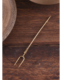 Forchetta romana a due punte in ottone (13,5 cm) 2