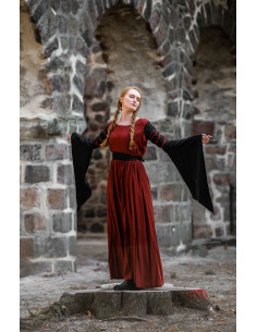 Abito medievale modello Dorell rosso-nero 2
