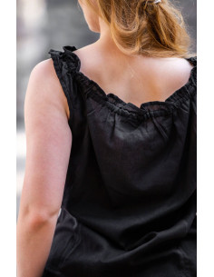 Blusa medievale senza maniche Adele, colore nero 2