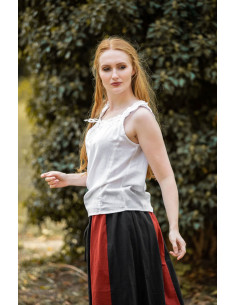 Camicetta medievale senza maniche Adele, colore bianco 2