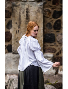 Classica camicetta medievale modello Emma, colore bianco 2