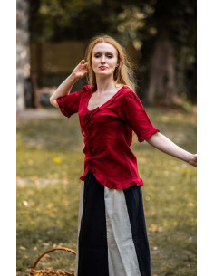 Blusa da donna medievale Bea, colore rosso