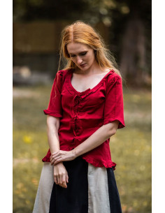 Blusa da donna medievale Bea, colore rosso 2