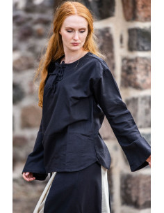 Camicetta medievale modello Tilda, colore nero 2