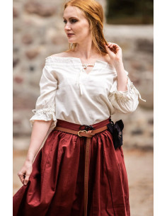 Camicetta medievale per donna modello Vera, bianco naturale