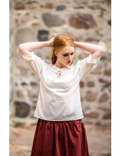 Camicetta medievale per donna modello Vera, bianco naturale 2
