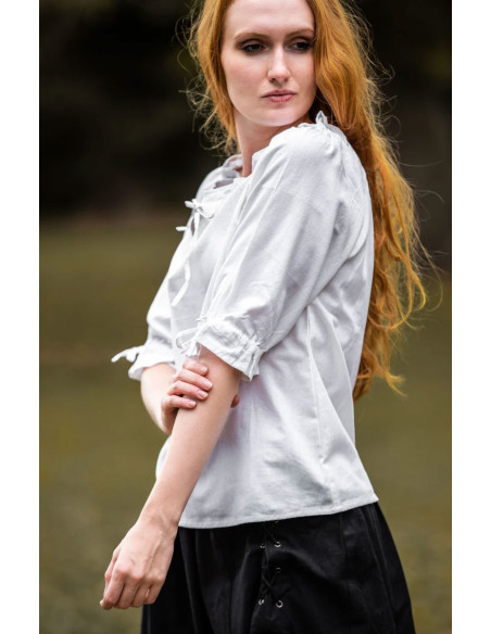 Camicetta medievale per donna, bianca