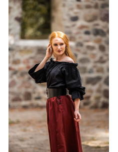 Camicetta medievale Morgan con spalle scoperte, nera 2