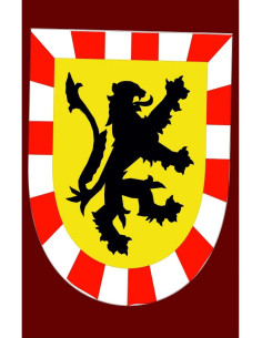 Stendardo medievale leone rampante nero