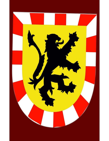 Stendardo medievale leone rampante nero