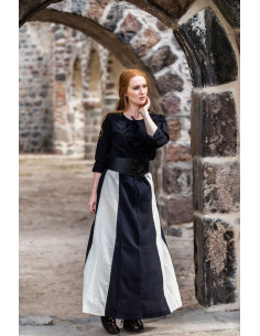 Gonna medievale modello Diana, bianco-nero