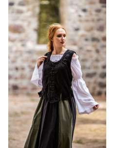 Corpetto medievale Odette, colore nero