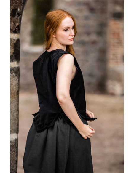 Corpetto medievale Odette, colore nero