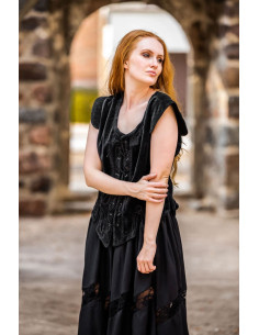 Gilet medievale modello Adrienne, nero