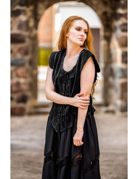Gilet medievale modello Adrienne, nero
