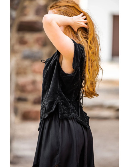 Gilet medievale modello Adrienne, nero