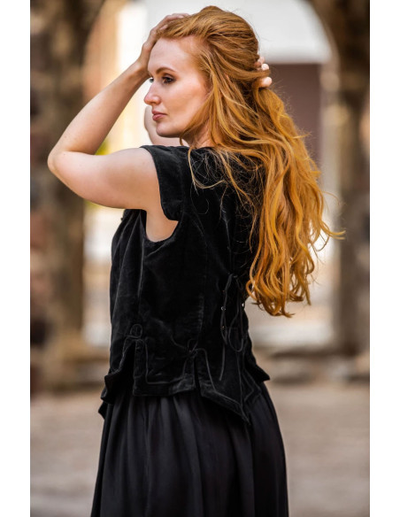 Gilet medievale modello Adrienne, nero