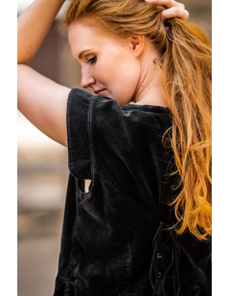 Gilet medievale modello Adrienne, nero