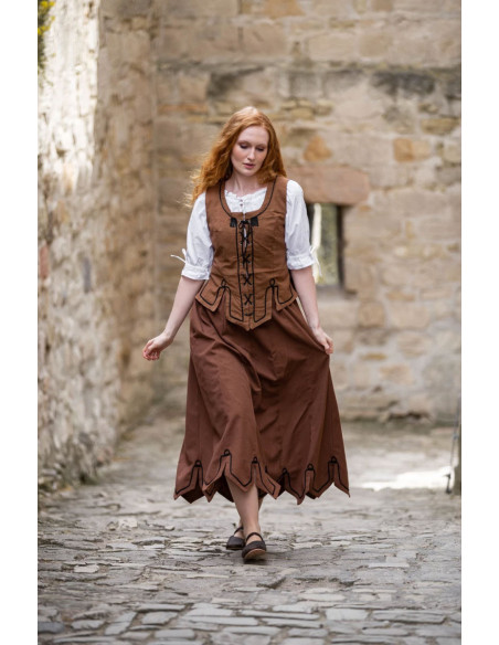 Gilet medievale con ricamo Selma,...